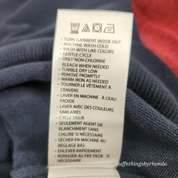 2 HB Harbor Bay Men's V Neck Cotton Sweater Vests, Size 2XL TALL ~‎ Navy & Wine - Picture 5 of 9